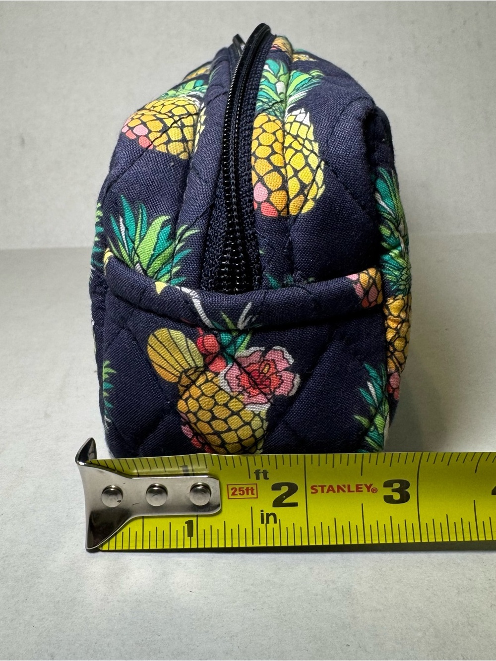 Vera Bradley Retired Toucan Party Quilted Cosmetic Bag | Pineapple Print - Picture 3 of 6